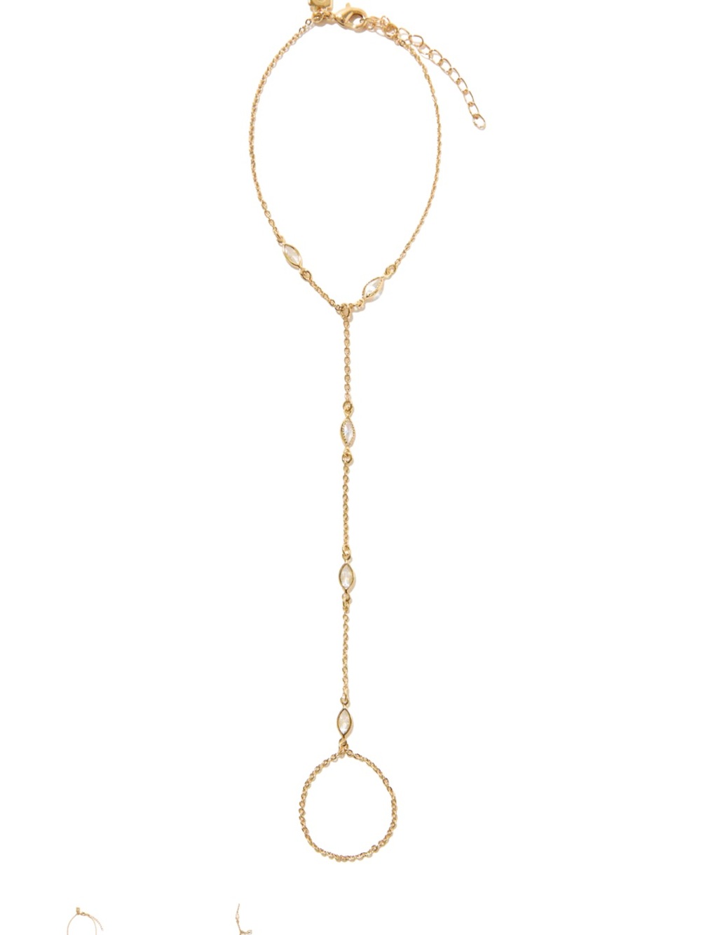 Nwt Gold Crystal Hand Chain Bracelet 18k gold plated and cubic zirconia